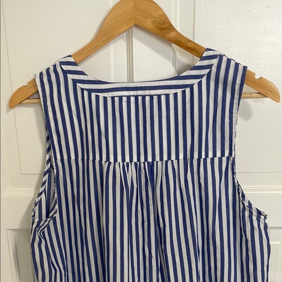 Pomander Place Kenzo Blue and White Striped Poplin Dress Size XL - Picture 12 of 12